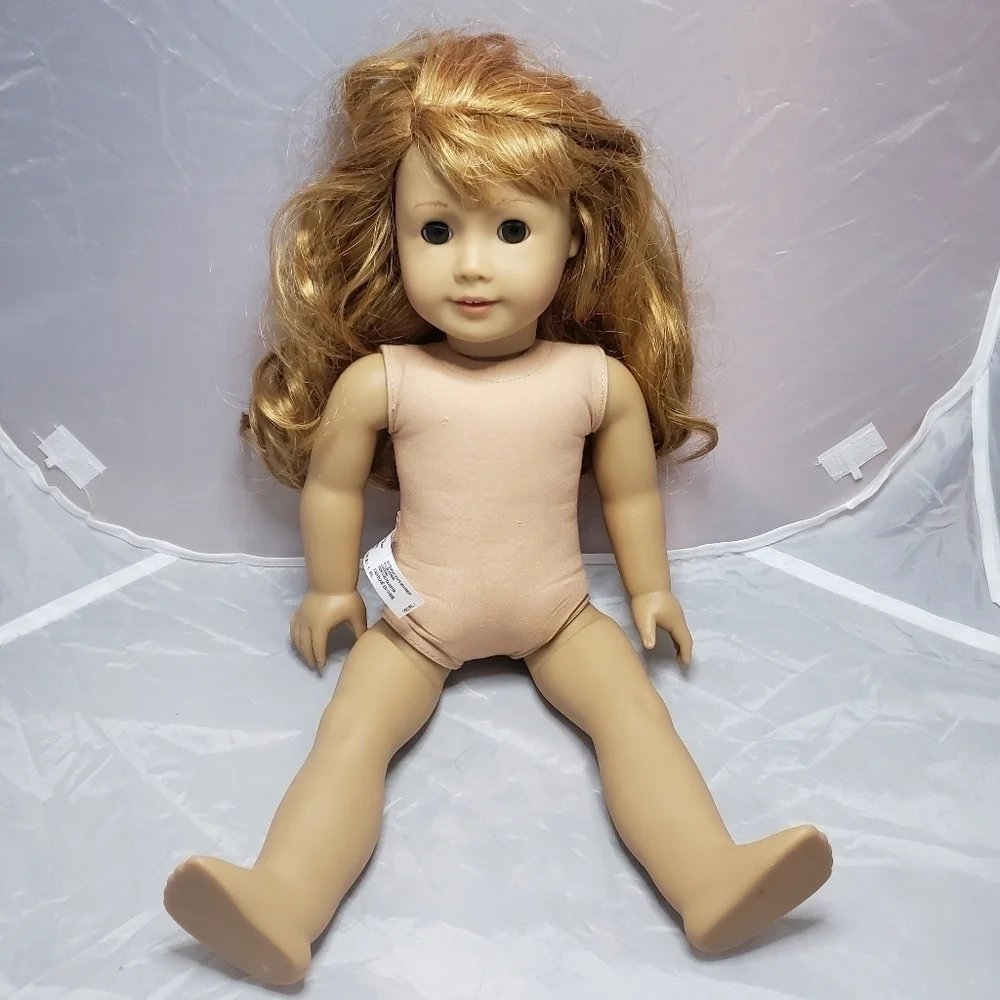 American Girl Doll AG Stawberry Blonde Hair Green Eyes Naked No Clothes Toy 18